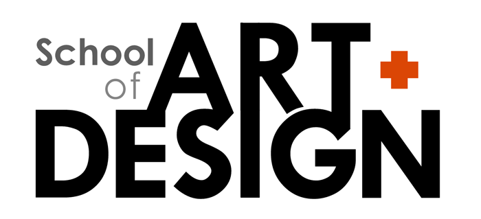 School of Art + Design wordmark in black-on-white
